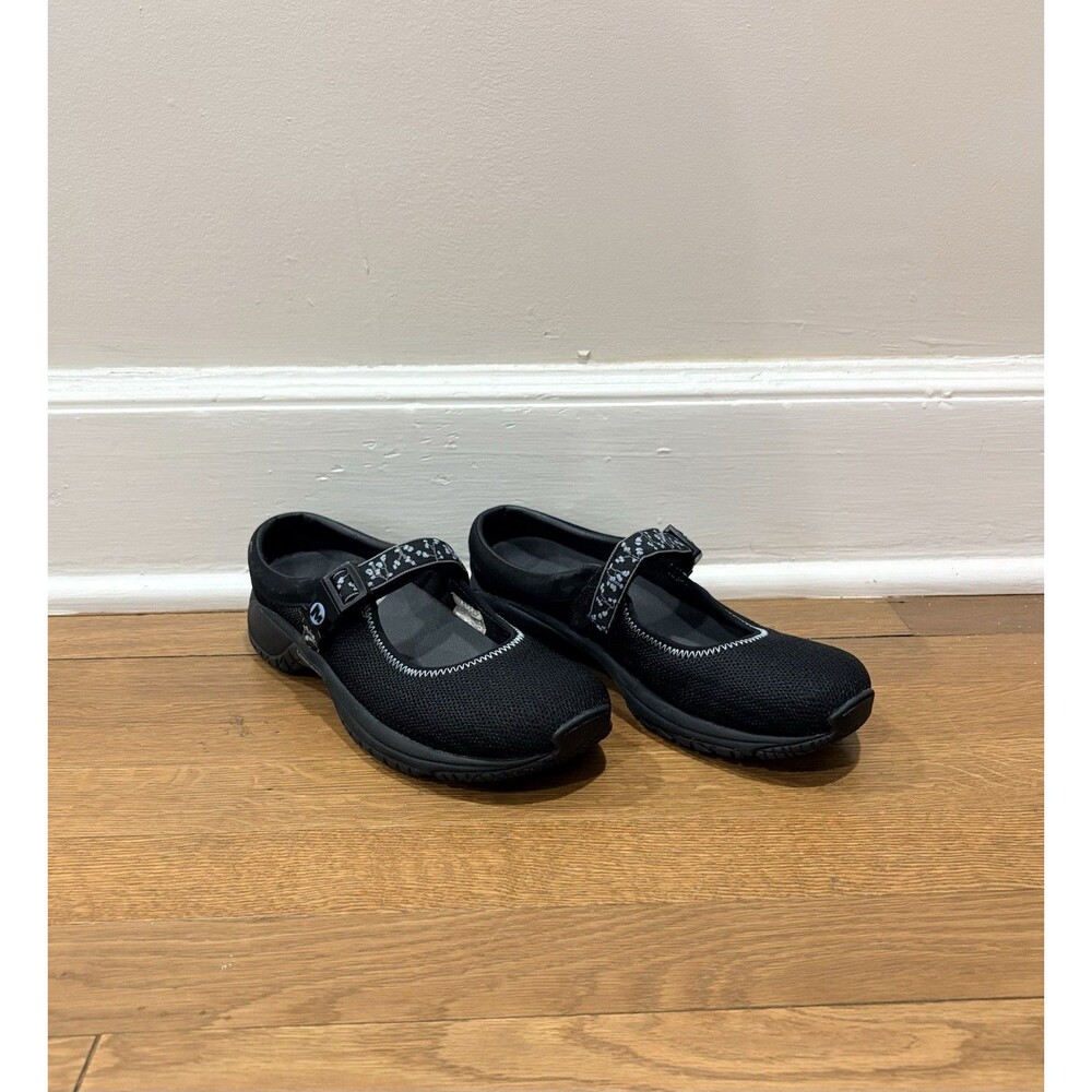 Merrell Encore Mary Janes Womens Black Mesh Slip On Clogs Strap J66424 Size 7.5